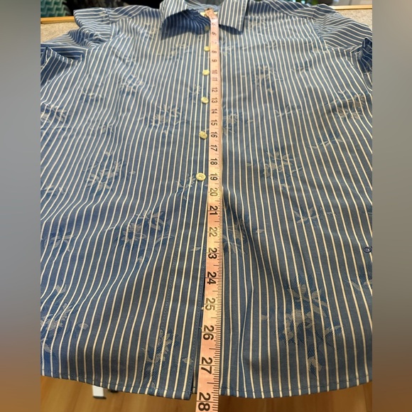 Orvis Men's Blue and White Striped Shirt (See Measurements) - Picture 8 of 9